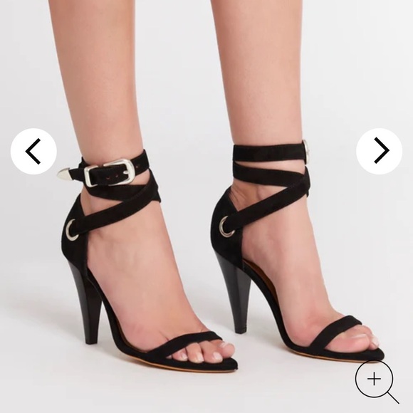 IRO NOUSSA SANDAL Black Suede Size 37/6.5 NWT - Picture 2 of 9